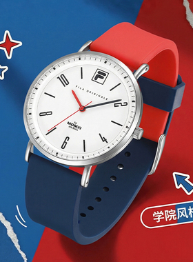 FILA斐乐男女士手表情侣款潮流撞色简约欧美石英腕表学生手表6829