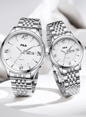 FILA斐乐手表钢带石英日历圆盘表轻奢小众商务女表腕表6505