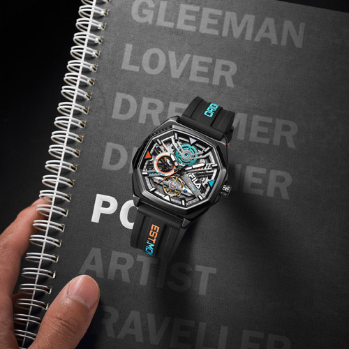 FILA斐乐全自动镂空机械男手表新款潮流运动时尚夜光防水腕表6671