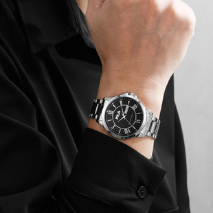 FILA斐乐男士款钢带日历显示手表轻奢小众高级感腕表男友礼物6734