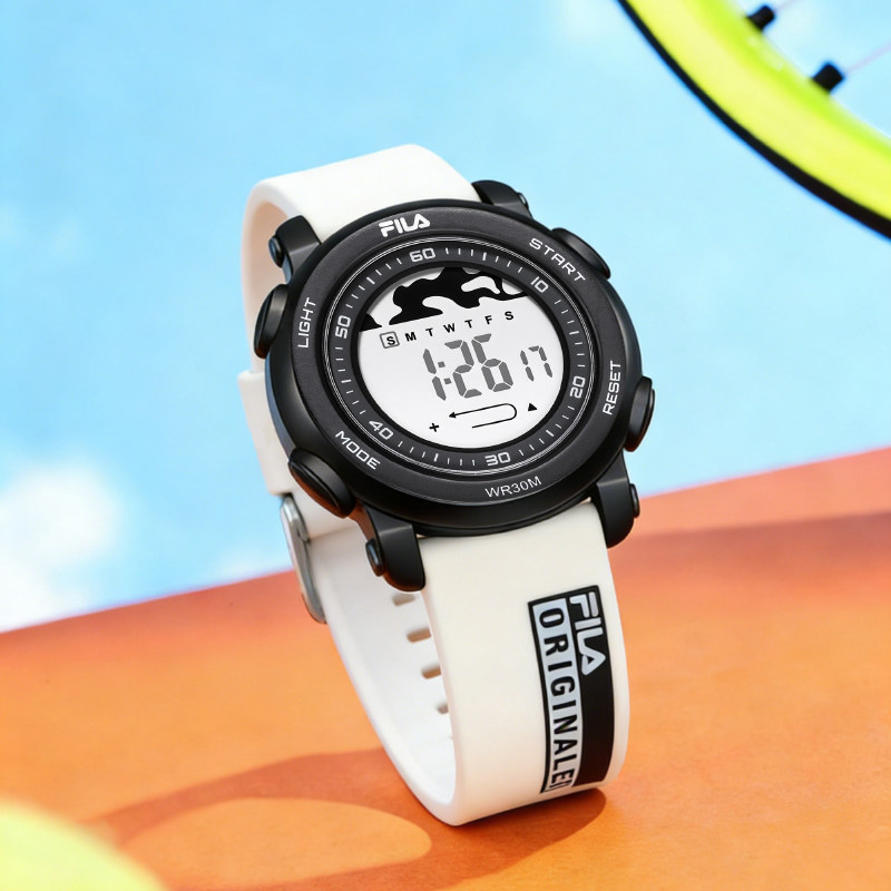 FILA斐乐电子手表撞色时尚学生手表初高中只看时间女学生腕表6851