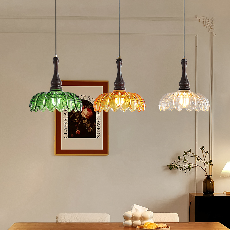 法式中古风胡桃木餐厅全铜吊灯