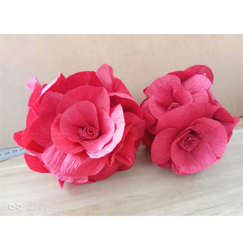 春夏季美陈红色洛神花球手工纸玫瑰花球活动布置婚礼吊墙橱窗装饰