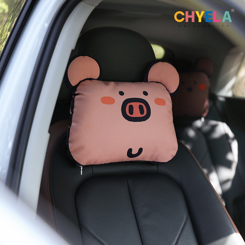 采绎来x小蔻 汽车头枕护颈枕可爱车用靠枕车载枕头抱枕腰靠QT651