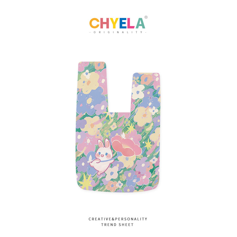 木头鱼原创可爱春天奶油风花花小兔子日式套结手腕小包包女qt242