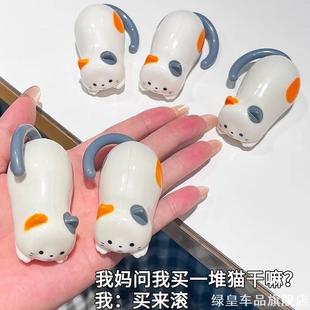 发条翻滚小猫咪手动上发条卡通仿真小动物玩偶益智解压创意小玩具