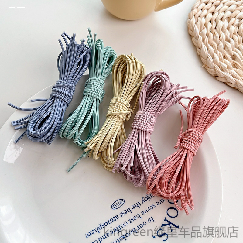 手工diy发饰材料条纹基础皮筋自已做头绳自制发圈弹力好夜市摆摊