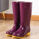 耐磨牛筋底雨靴女夏厨房工作胶鞋 高筒加厚舒适防水鞋 防滑外穿雨鞋