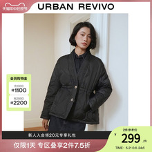 UR秋冬新款女装时尚休闲高街绗缝设计宽松V领羽绒服UWG130001