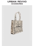URBAN REVIVO Женский ретро старый цветочный компьютер Canvas Mot Bag UAWB32118