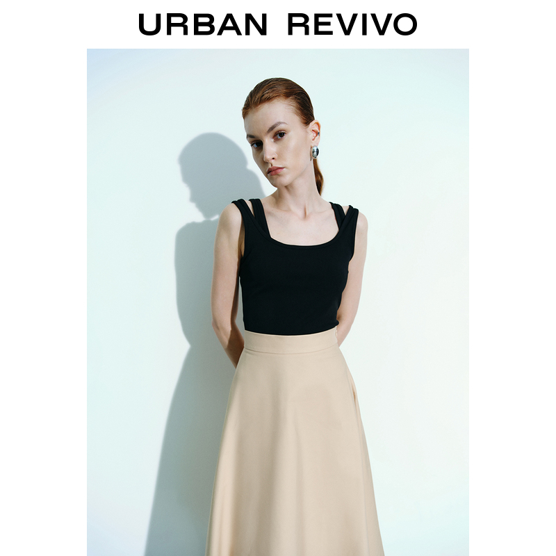 UR2023秋季新款女装时尚ins风百搭显瘦内搭外穿方领背心UWG430017