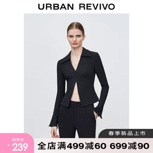 辣妹风双向拉链喇叭袖 新款 T恤WG39S4MN2007 UR2022冬季 女装