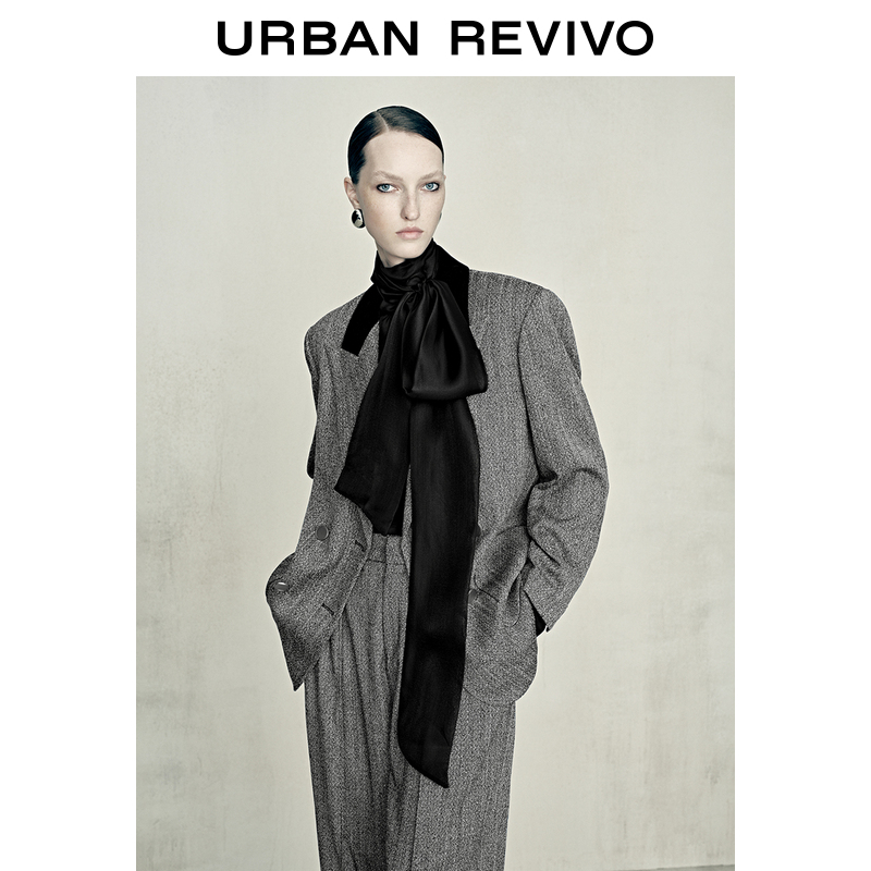 【UR魅力】UR2023秋冬新款女装时髦复古纽扣翻驳领西装UWG130118