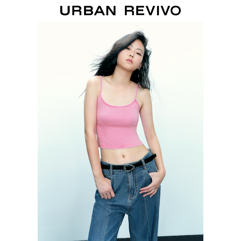 UR2023秋季新款女装街头辣妹外穿打底基础紧身吊带背心UWV430020