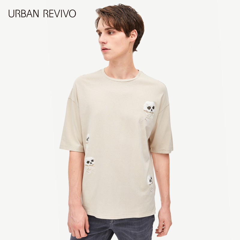 UR2018Ïļ¾ÐÂÆ·ÄÐ×°ÐÞÉíÓ¡»¨¶ÌÐäÊæÊÊÐÝÏлù´¡¿îTÐôMV16S4EE2001