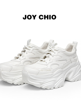 JOY CHIO老爹鞋女款2024新款港风厚底增高白色显瘦运动鞋