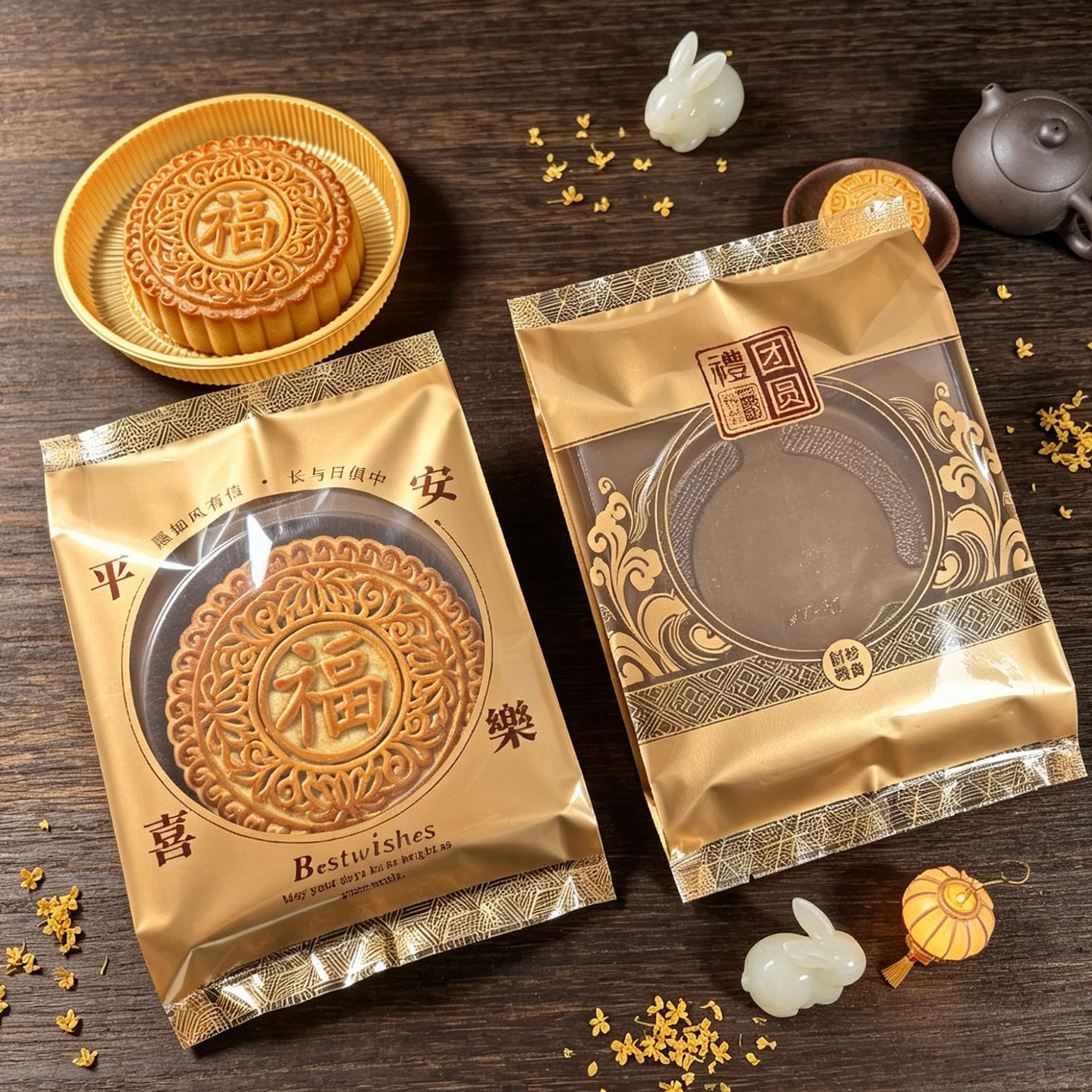 斤月饼机封袋500g1000g大月饼袋图片