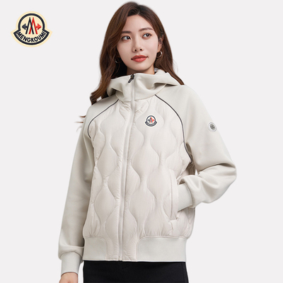 【官网正品】蒙口米色羽绒服女春秋冬新款轻薄休闲外套连帽百搭款
