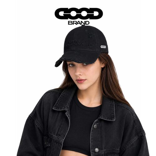【正品直售】GOOD BRAND韩版破洞棒球帽女夏新款刺绣水洗棉鸭舌帽