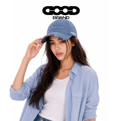 【正品直售】GOOD BRAND复古格纹字母刺绣牛仔棒球帽韩版休闲百搭