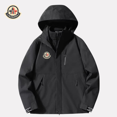 【官网正品】蒙口米色冲锋衣男女新款百搭外套秋冬户外防风登山服