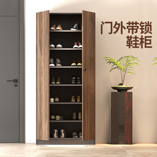 鞋柜家用门口楼道密码锁室外过道收纳柜立柜走廊门外定制加高中式