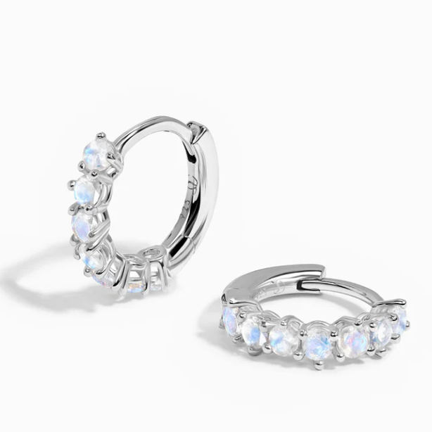 精致小巧锆石圆圈耳扣女气质高级感银饰耳环