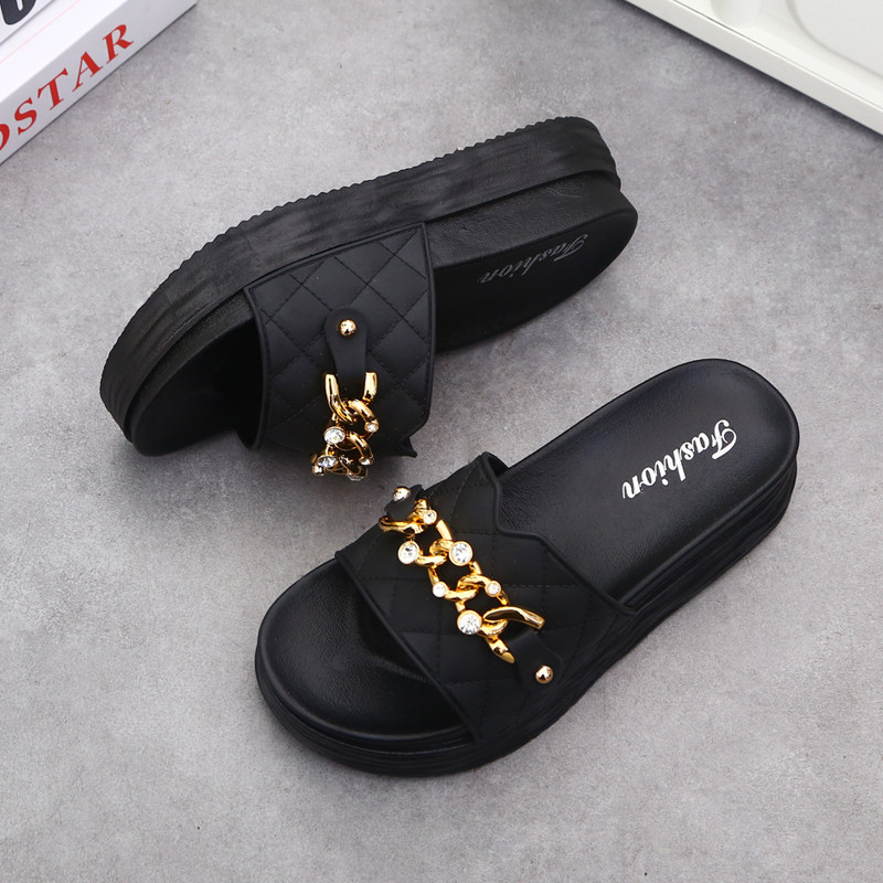 网红增高厚底凉拖鞋女夏外穿小香风新款高级感外出沙滩鞋海边拖鞋,女鞋,一字拖,淘宝优惠券,粉丝福利购,淘宝优惠卷