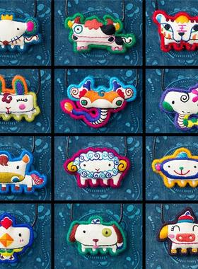 十二生肖项炼 原创设计手工刺绣覆古创意棉麻配饰民族 文艺锁骨炼