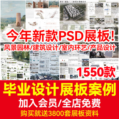 室内产品工业设计毕业ps展板模板