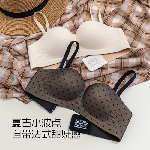 无肩带抹胸内衣女士小胸聚拢显大