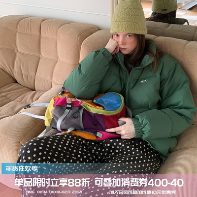 square  houlest冬季宽松面包服加厚保暖三防立领羽绒服外套女