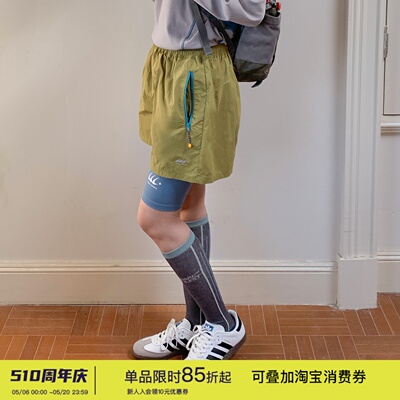 square houlest户外百搭轻薄透气速干运动健身宽松松紧腰短裤女