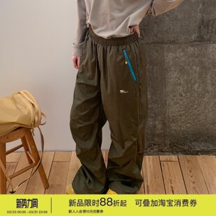 女 加绒加厚宽松伞兵裤 square houlest户外登山徒步运动防水冲锋裤