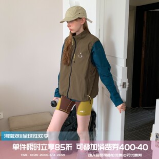 square houlest百搭户外机能轻盈宽松休闲防风运动马甲背心外套女