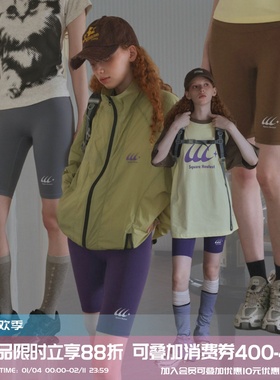 square houlest高弹收腹提臀紧身瑜伽骑行裤打底外穿鲨鱼五分裤女