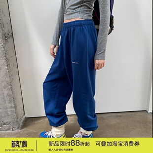 女 宽松休闲百搭健身户外卫裤 square houlest纯棉毛圈束脚运动裤