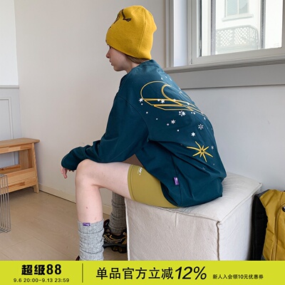square houlest户外通勤休闲印花透气跑步运动健身防晒长袖T恤女