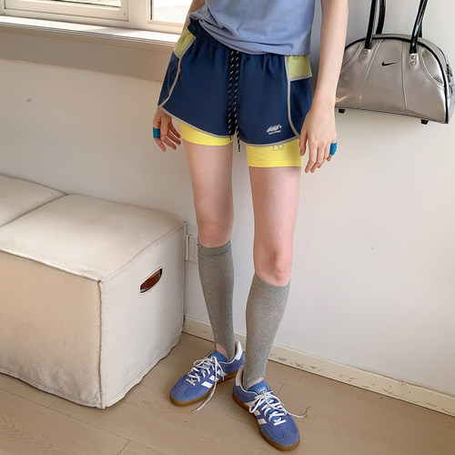 美式户外拼接撞色运动短裤