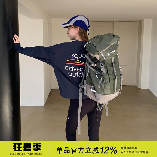 户外运动抽绳宽松型长袖T恤女