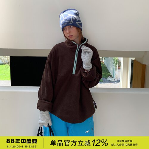 半开领拉链卫衣保暖内搭外套女