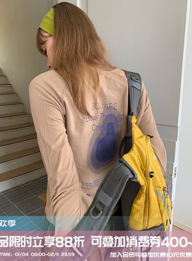 square houlest户外吸湿抗菌休闲T恤健身瑜伽跑步运动防晒长袖女