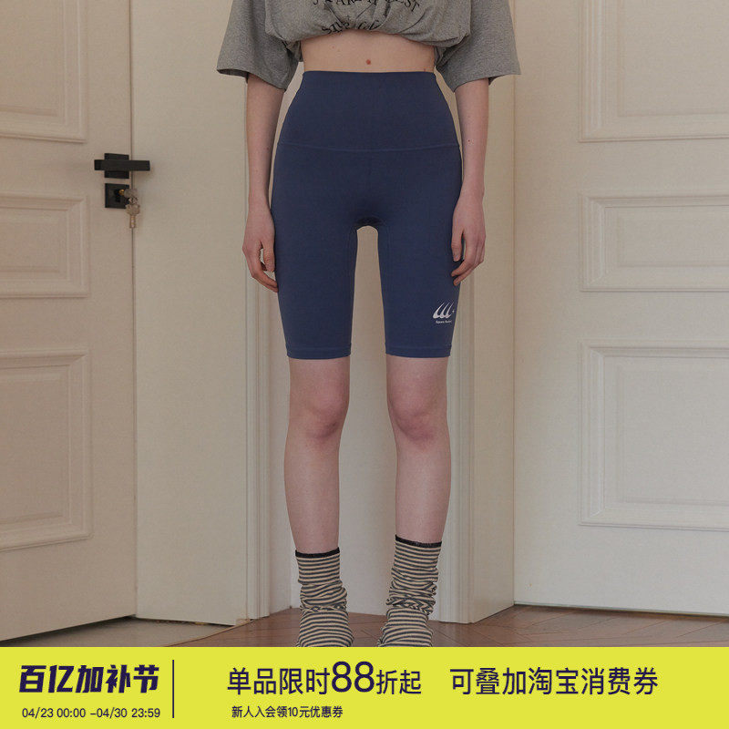 square houlest运动五分裤女夏季高腰提臀速干瑜伽健身紧身短裤