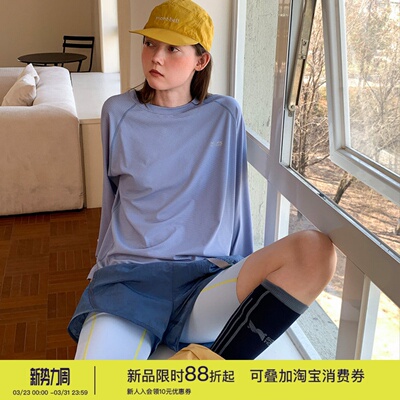 square houlest户外运动凉感防晒轻薄运动健身瑜伽服上衣T恤女