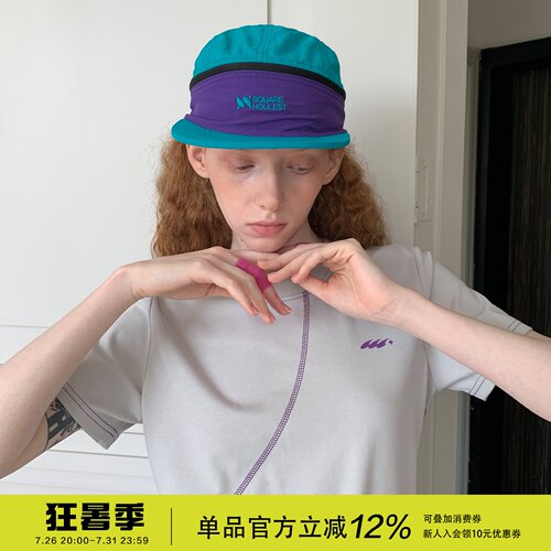 square houlest户外运动休闲撞色百搭一帽两戴棒球帽遮阳鸭舌帽女