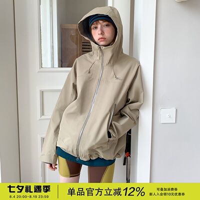square houlest山系户外防风防水三防登山徒步硬壳冲锋衣外套女