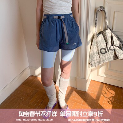 square houlest夏季山系户外休闲轻薄透气运动跑步健身短裤热裤女