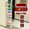 Multilayer shoe rack dustproof Nine Storage Metal simple and easy Small shoes cabinet Economic type household a living room Iron art shoe rack