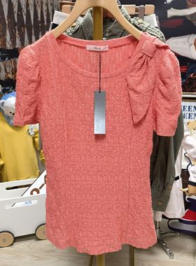 Roem/罗燕 成人女士夏款 泡泡面料设计 淑女款弹力 短袖T恤