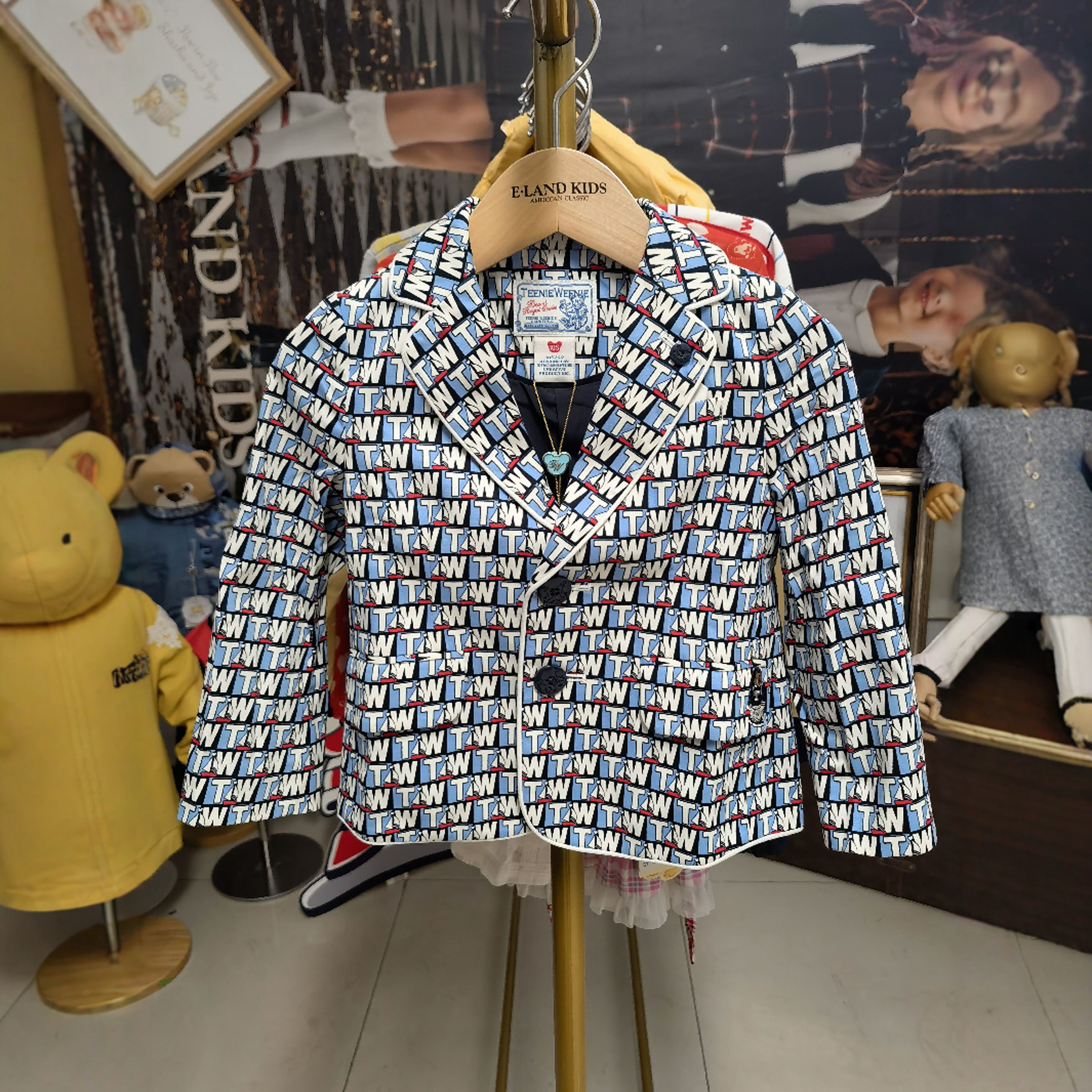 TeenieWeenie/小熊童装 男童春秋款 字母碎花logo 西服 外套